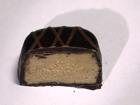 Photo of inside of See’s® Caf au Lait Truffle