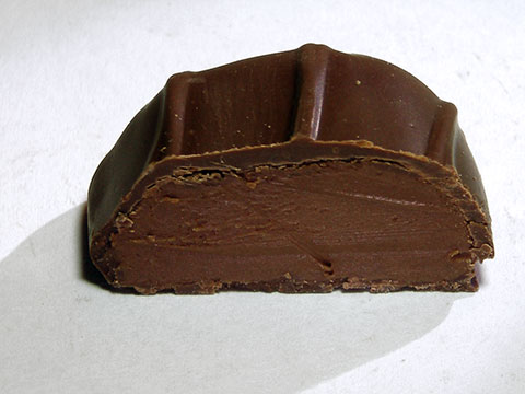 Photo of inside of See’s® Milk Chocolate Caramel (?) Truffle